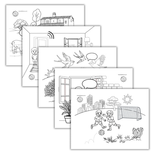 Sounds Of My Land - Coloring Pages - Hear Me Mama (اسمعيني يا ماما) - White